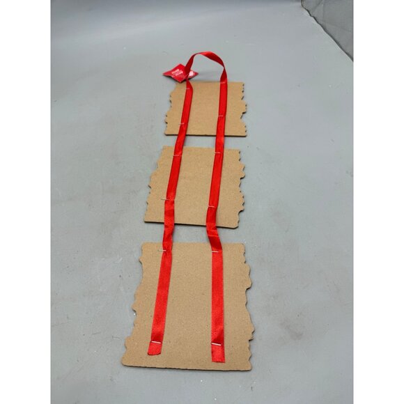 Christmas house Hanging Wall Decor Joy Peace Noel Text & Wreath Design 21" READ - Picture 5 of 6